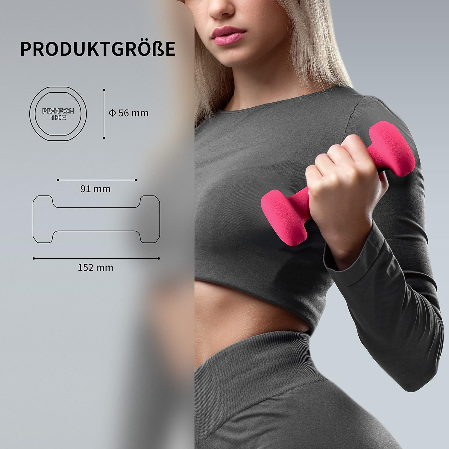 PROIRON Dumbbells Anti-Slip Neoprene Dumbbell Soft-Touch Grip Hand Weights Ho... - Picture 8 of 20