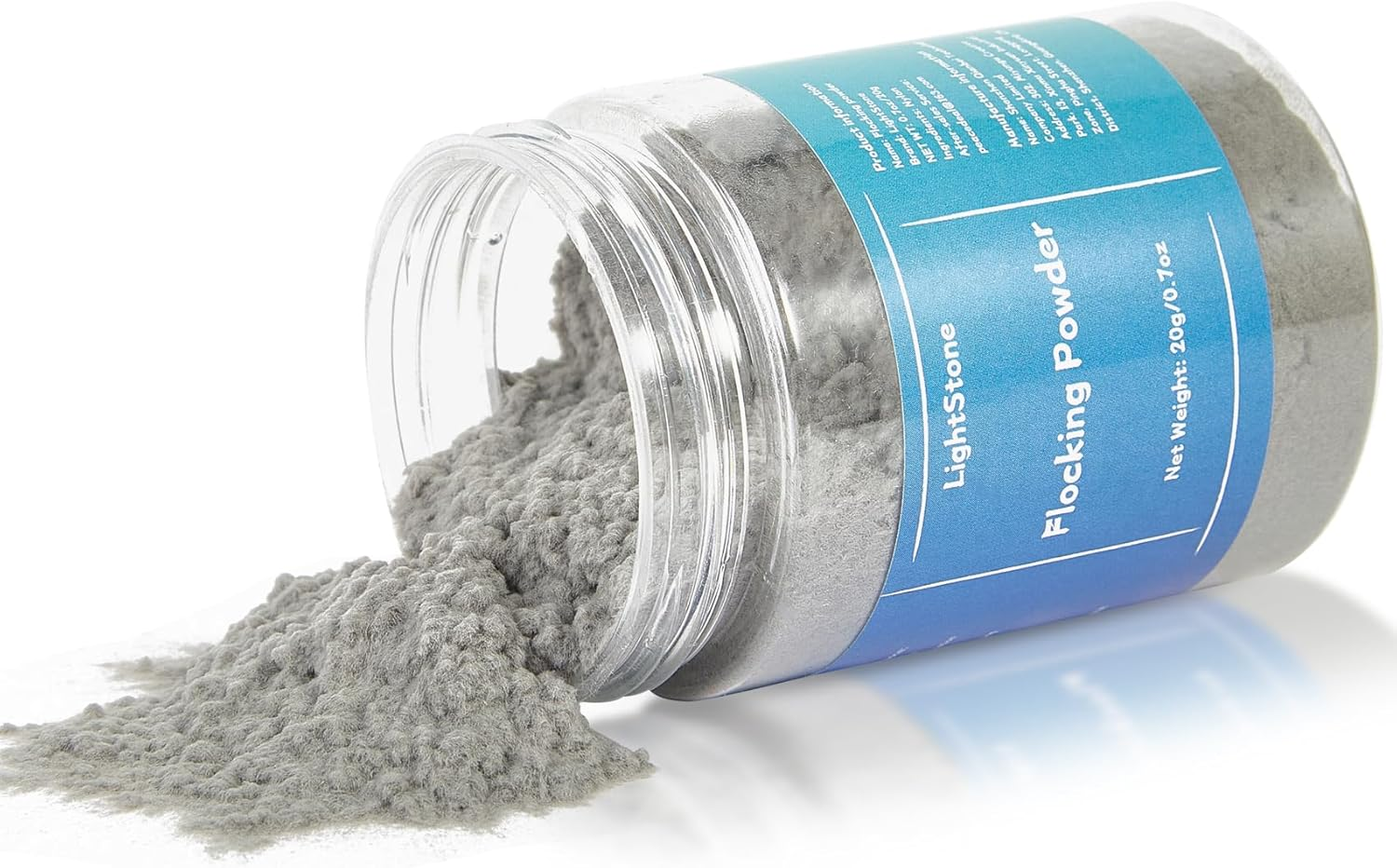 20G Flocking Powder - Velvet Fibers - Flocking Powder for Crafts/Taba Squishy/Nails Art/Doll Decorations/Diy Scenery (Grey)
