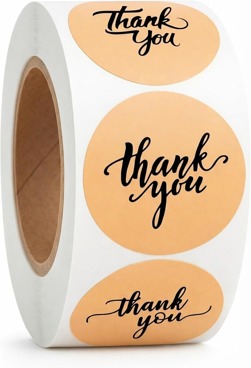 500 Thank You Stickers Roll – 1.5