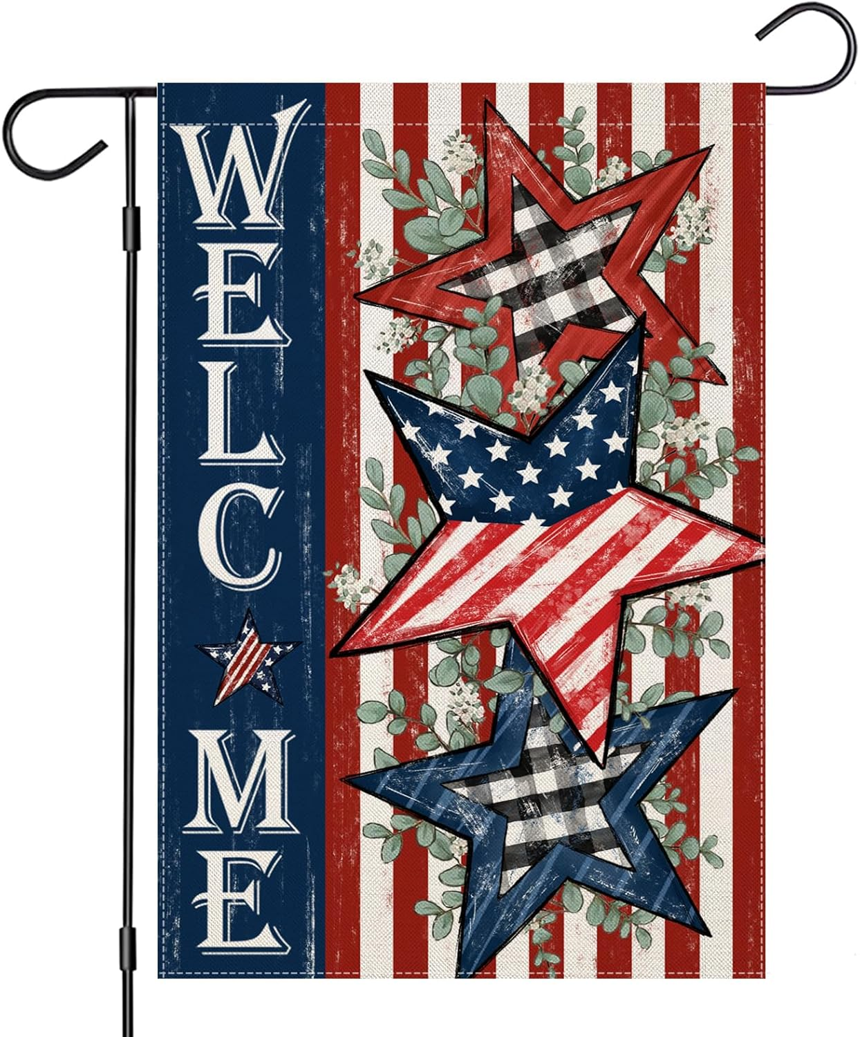 Welcome 4Th of July Garden Flags 12X18 Inch Double Sided, Patriotic American Stars and Stripes Small Summer Decoration for Holiday Yard Memorial Day,250Th Years America Anniversary Outdoor Decor