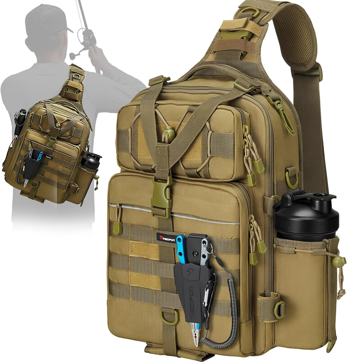 Piscifun Waterproof Outdoor Tackle Bag Single Shoulder Fishing Tackle Storage... - Picture 2 of 5