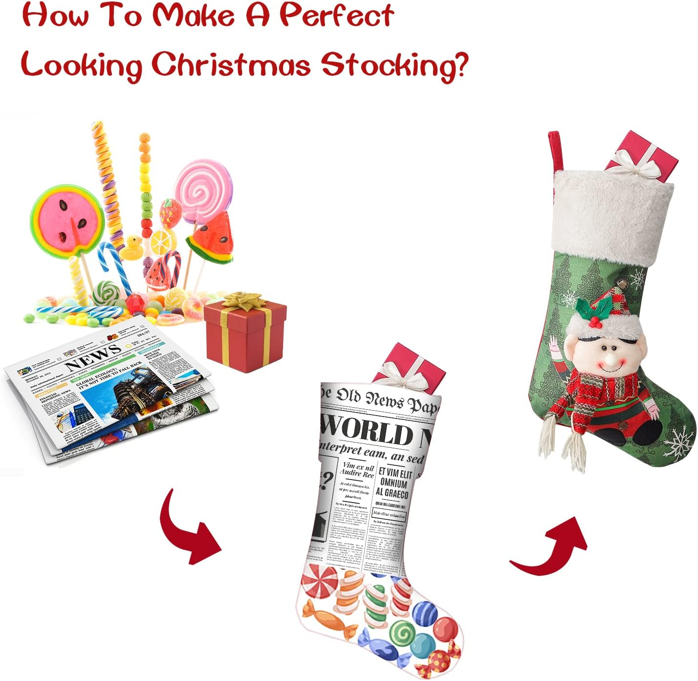 Christmas Stockings Set of 5, Large 18’’ Xmas Stockings Fireplace Hanging Sto... - Picture 8 of 13