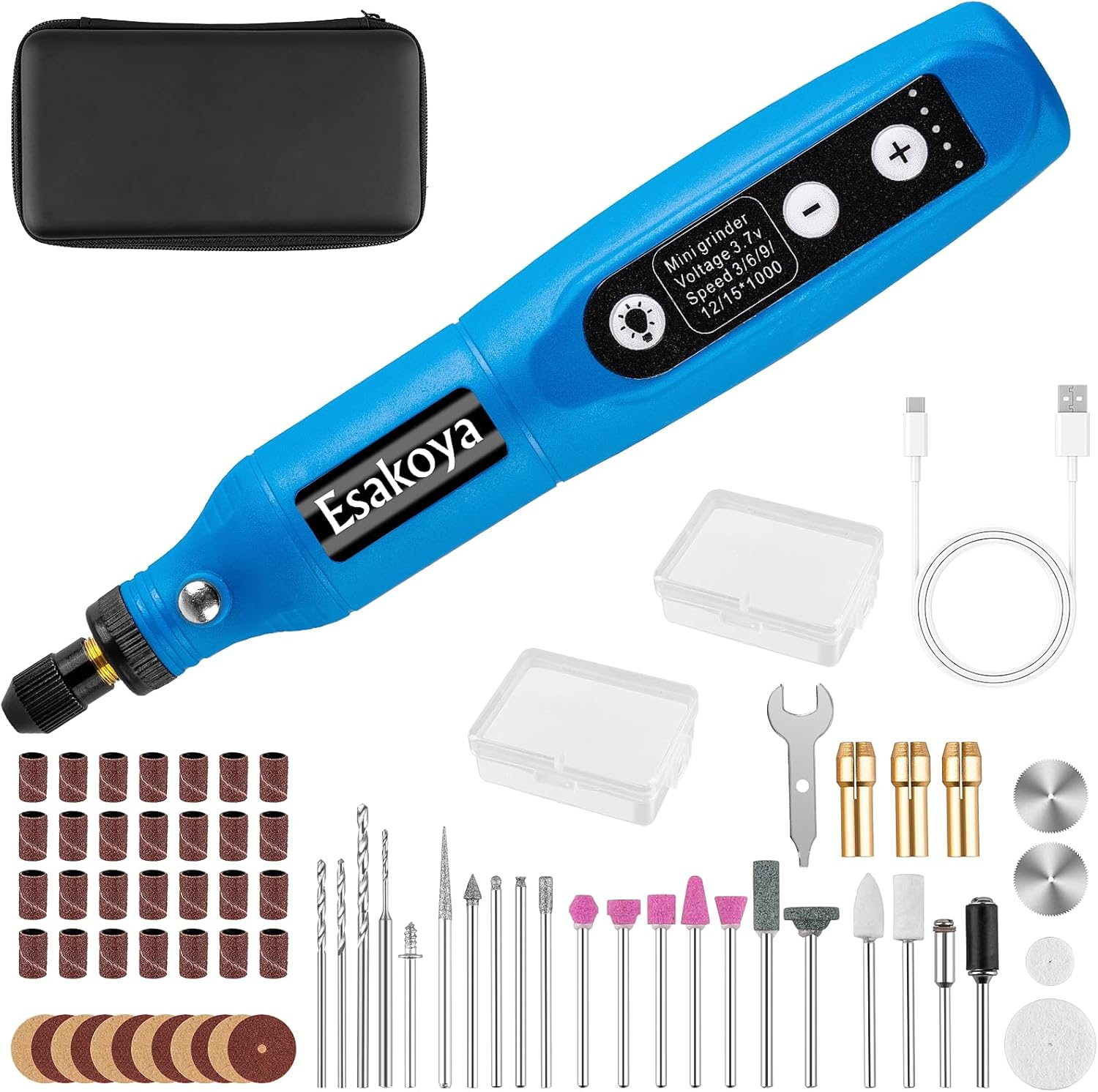 Cordless Rotary Tool, Multi-Purpose Power Rotary Kit with 75 Accessories, 5 Variable Speed & 3.7V Type-C Charging Rotary Tool for Engraving, Sanding, Polishing, Drilling, Grinding, DIY Crafts