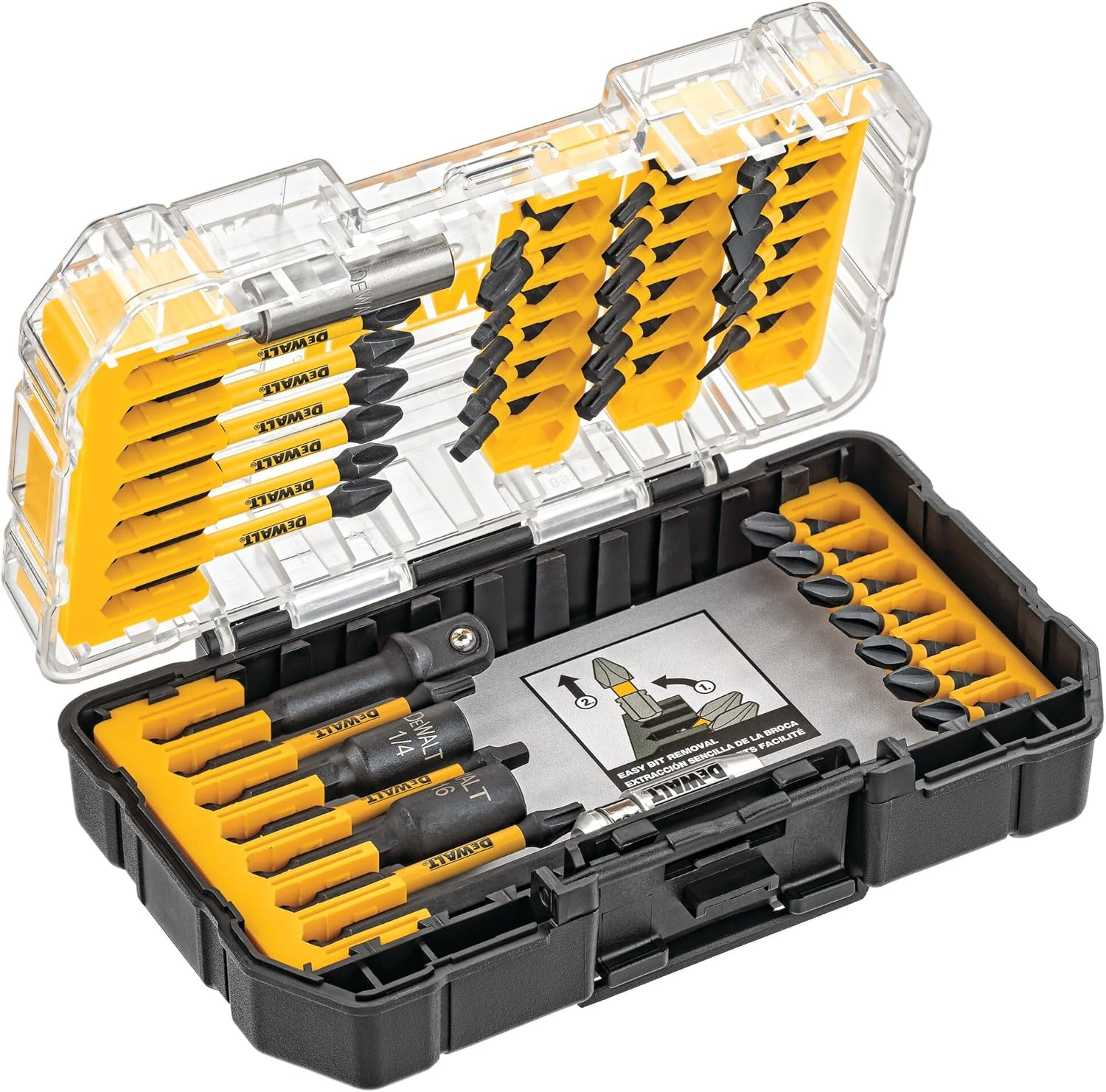 Screwdriver Bit Set, 40 Pcs. Impact Ready, Flextorq Impact Driver Bit Set with Storage Case (DWA2T40IR)