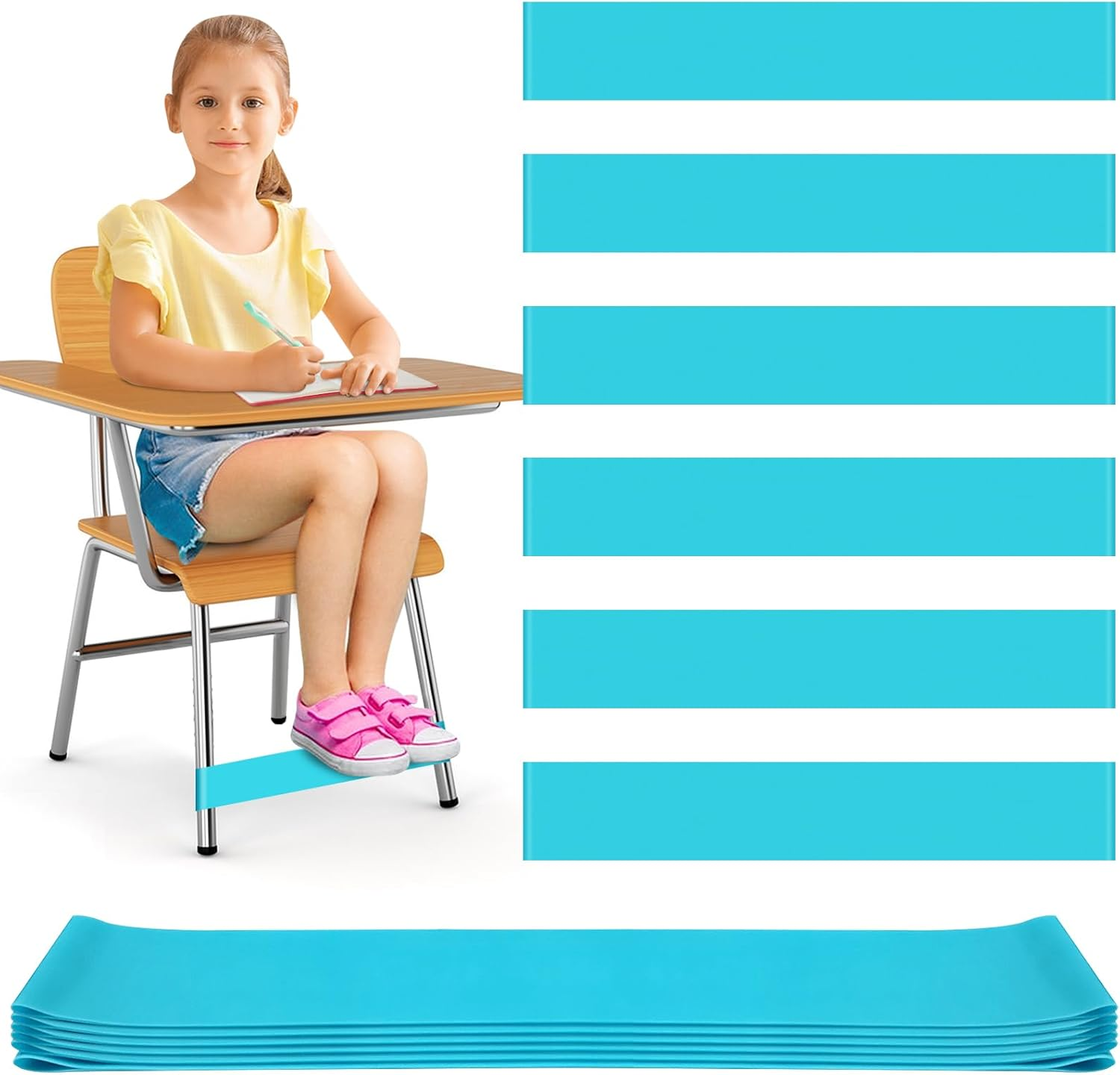 6 Pack Chair Bands for Kids with Fidgety Feet, ADHD Tools for Kids, ROOKEA Se... - Picture 10 of 28