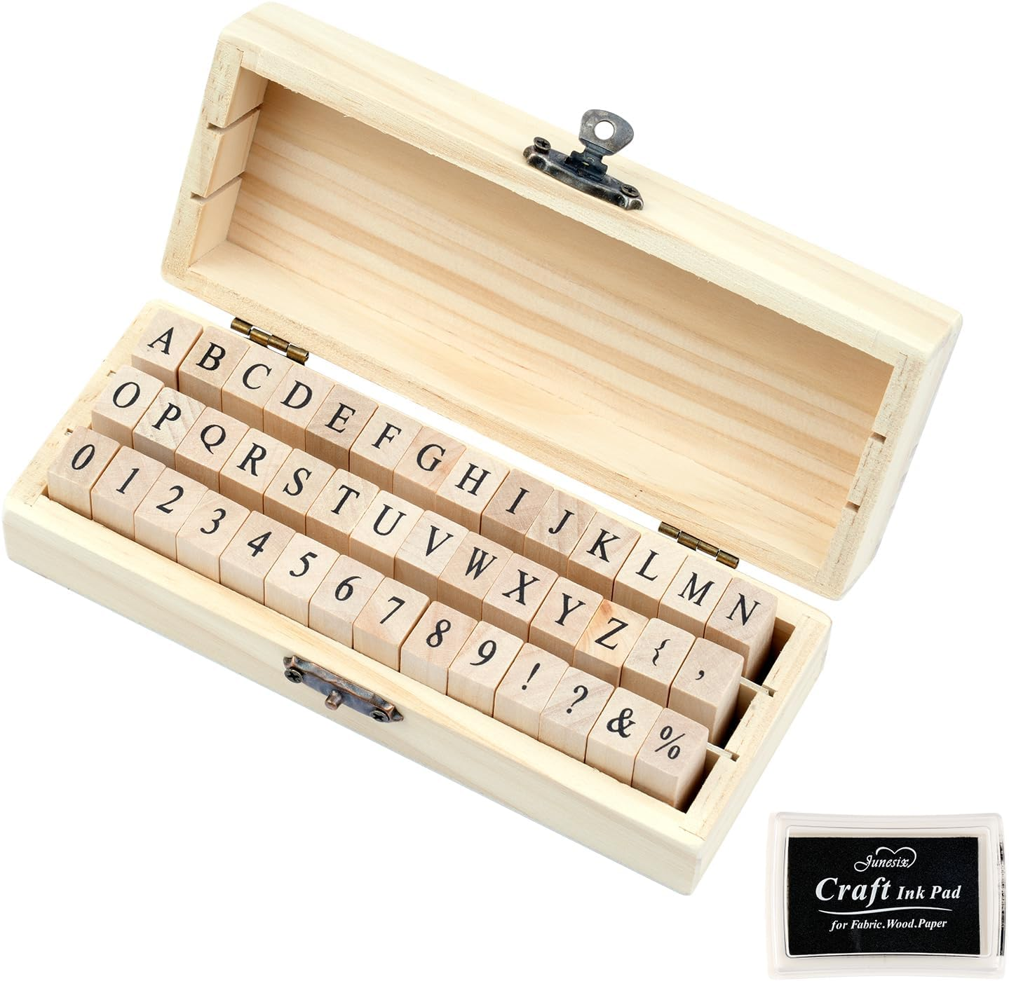 42 Pcs Letter Stamps, Rubber Stamps Alphabet Stamps, Wooden Stamps Number Alphabet Letter Symbol Set for DIY Crafting, Scrapbooking Supplies, Card Making