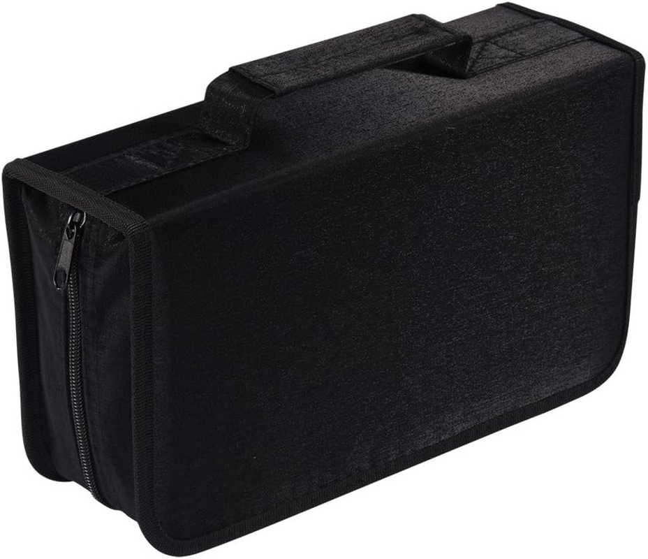 128 Capacity CD/DVD Case Wallet, Storage,Holder,Booklet by Rekukos（Black）