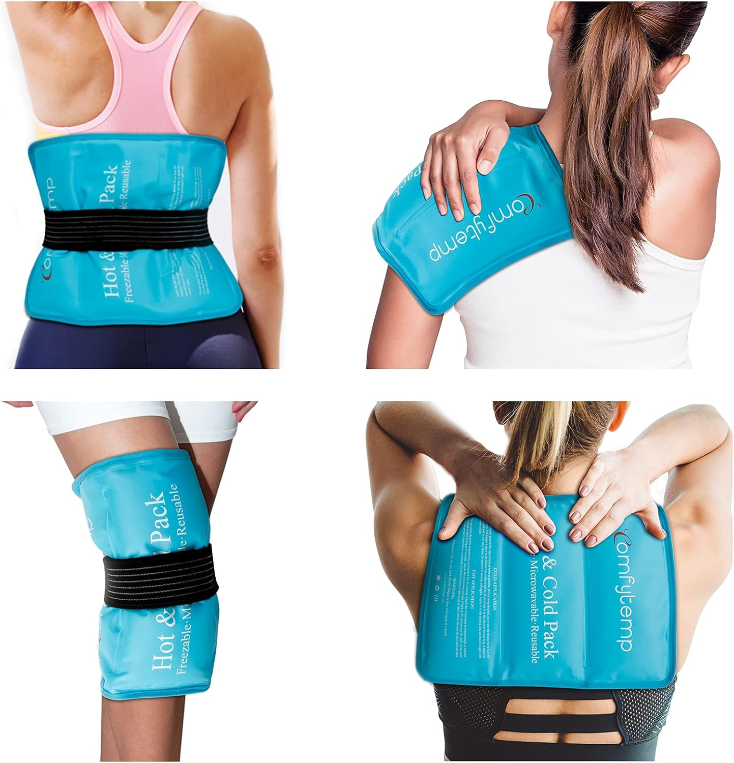 Groß Kühlpads Gel Mit Klettband, 27 X 37 Cm Kühlpack Zum Knicken Für Schulter Na