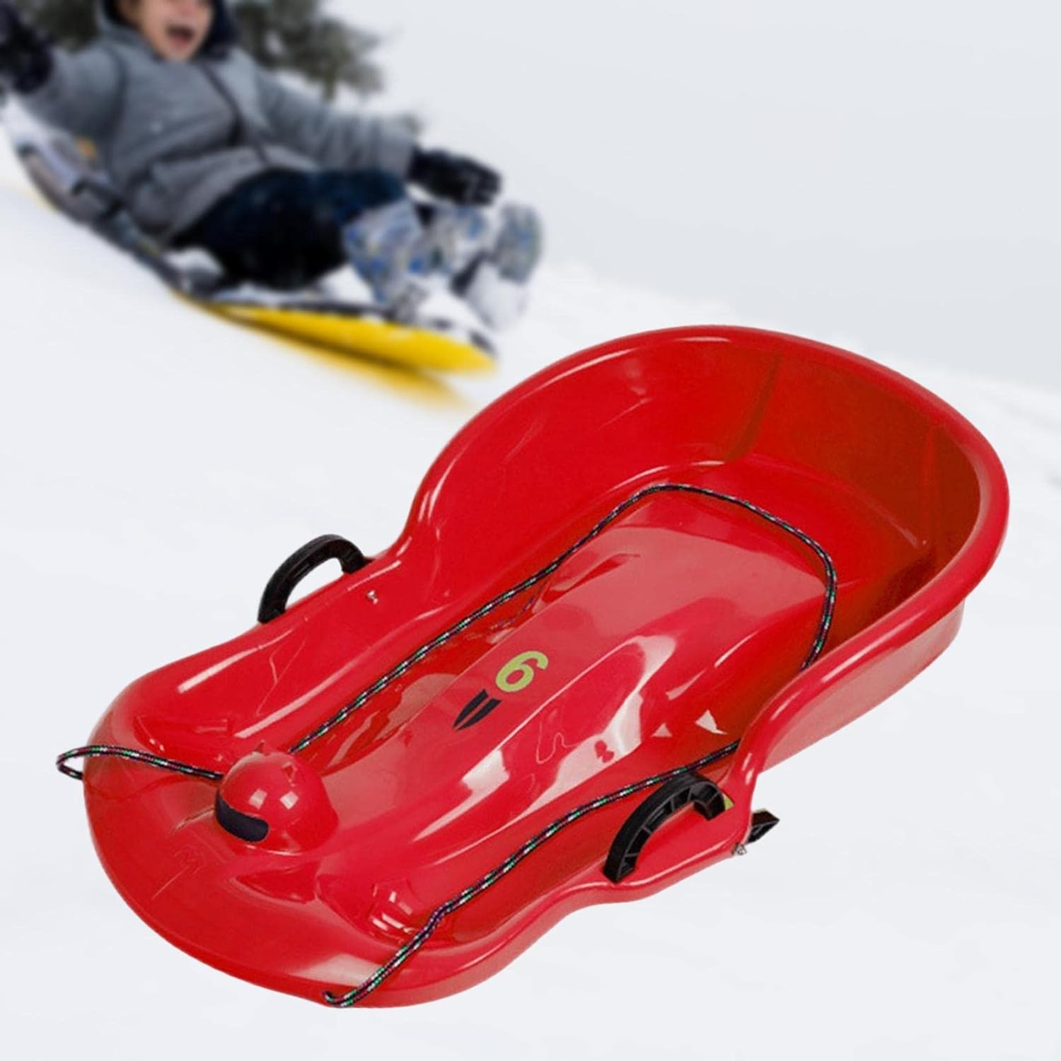 Hellery Winter Snow Sled Sleigh Sledding Toboggan Skiing Downhill Sleds Ski B... - Picture 9 of 14