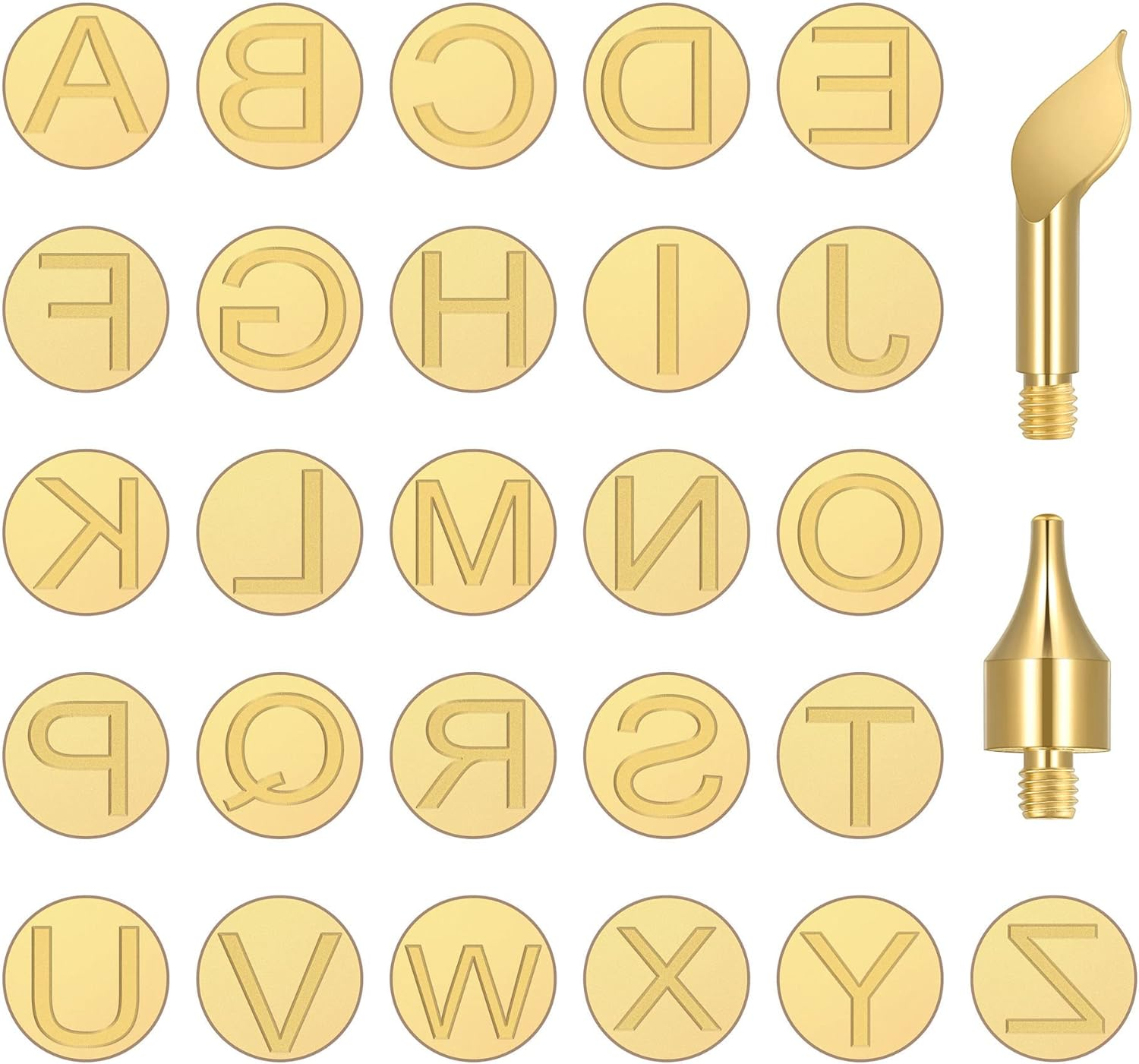 28 Pieces Wood Burning Tips, Letter Wood Burning Tool Uppercase Alphabet Branding and Personalization Set for Wood and Other Surfaces by Wooden Letters for Carving Craft Wood DIY