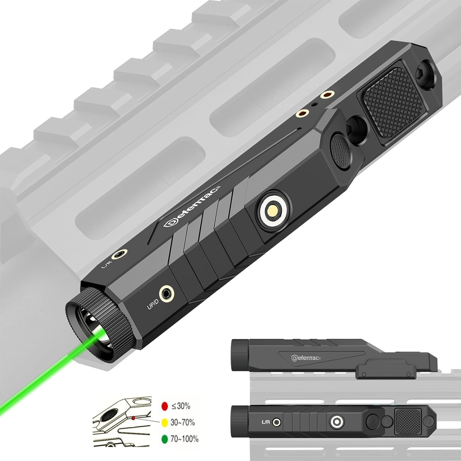 DEFENTAC 1600 Lumens Green Laser Light 1600 Lumens, Combo