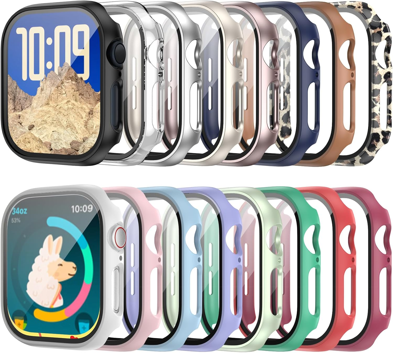 16 Pack Cases for Apple Watch Series 11/10 42Mm Screen Protector, (2025 New) Hard PC Ultra-Thin Protective Face Cover Built-In Tempered Glass Film for Iwatch 11/10 42Mm