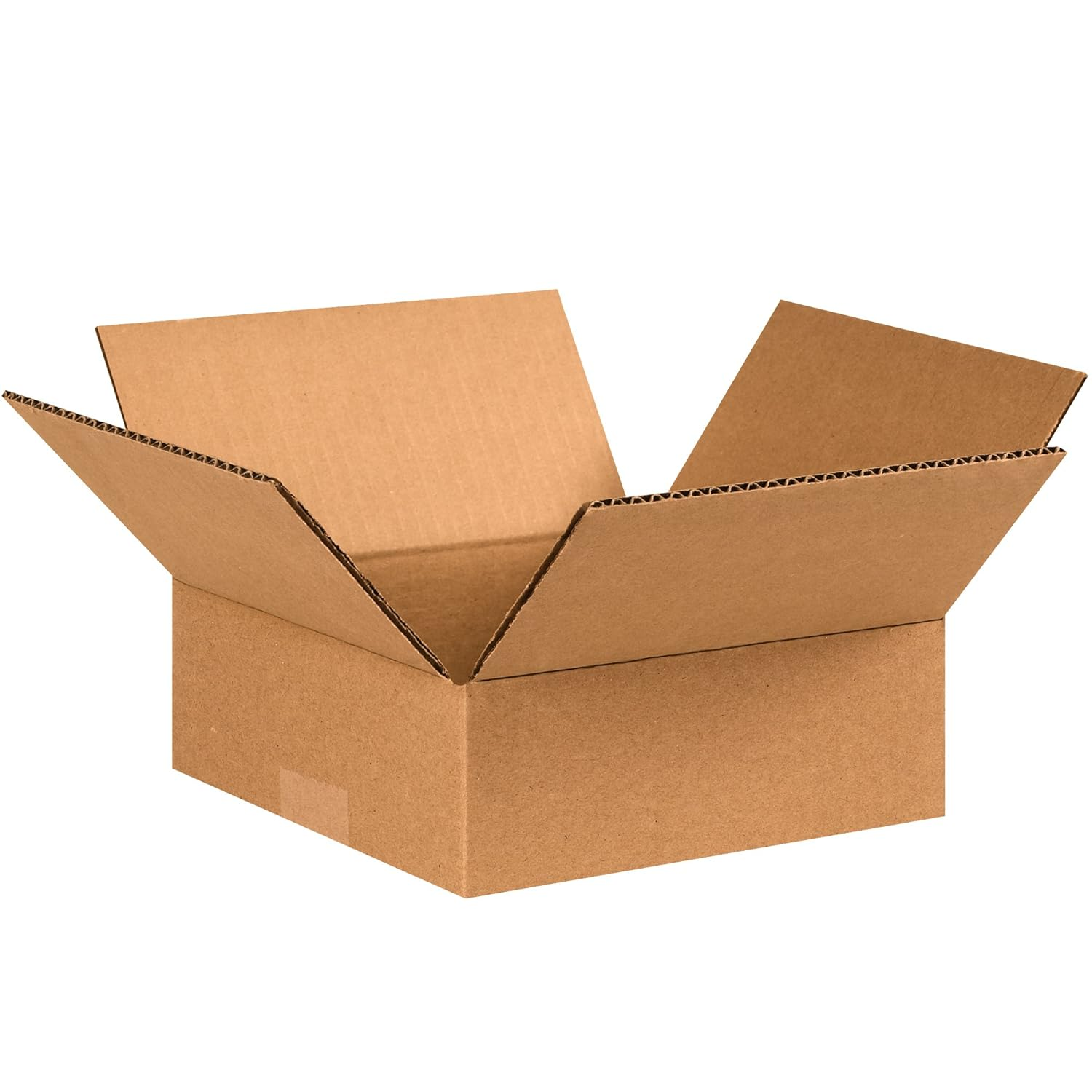 8X8X3 Flat Corrugated Boxes, Flat, 8L X 8W X 3H, Pack of 25 | Shipping, Packaging, Moving, Storage Box for Home or Business, Strong Wholesale Bulk Boxes