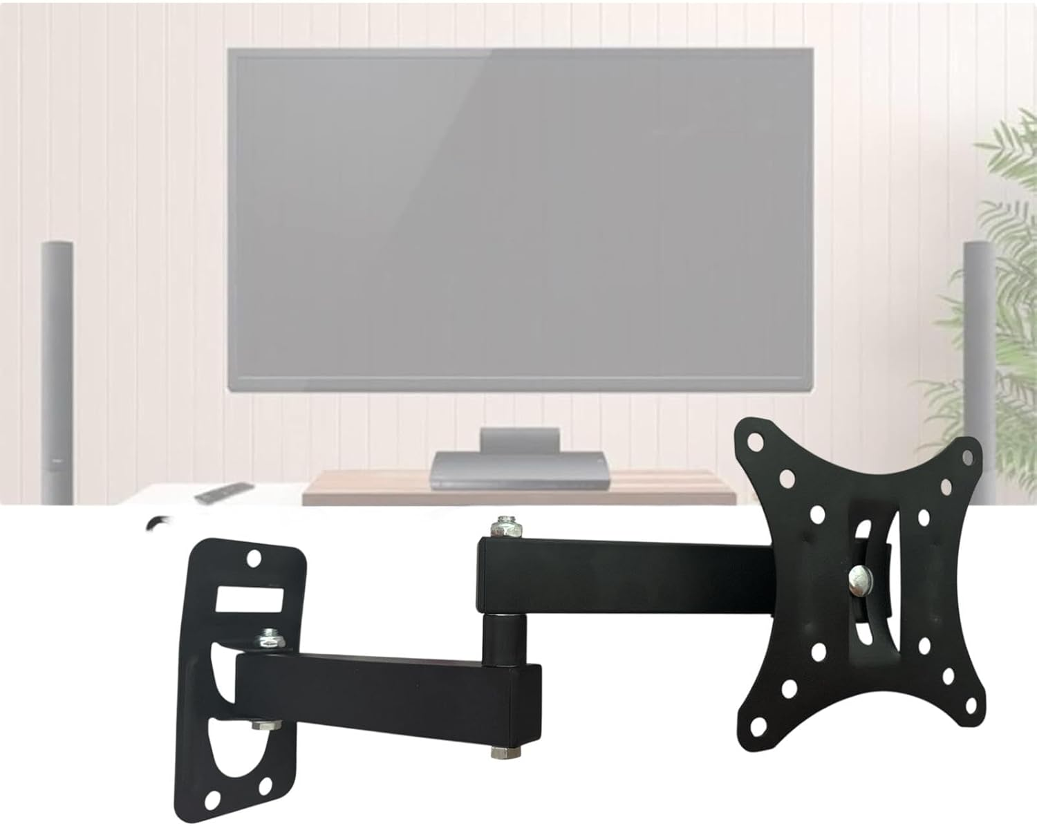 Supporto TV Da Parete per 10-32 Pollici | Braccio Girevole VESA 100X100/75X75/50X50 Staffa Monitor Orientabile Inclinabile | Fino a 10 Kg | Salvaspazio, Facile Da Installare Art.2389229