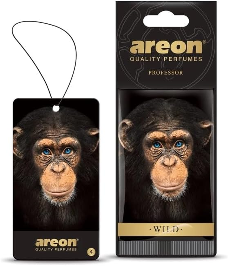 WILD - Hanging Custom Cute Funny Car Air Freshener for Home & Office - Premium Cologne Perfume with Natural Fragrances - Long Lasting, Fresh, Luxurious Scent - Stylish Design - Professor