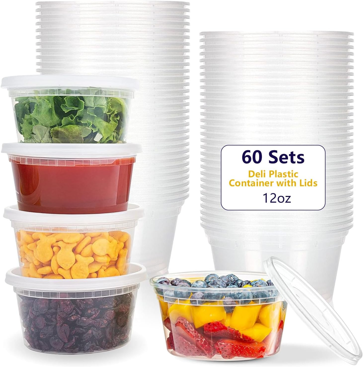 36-Pack 32 oz Plastic Deli Food Containers with Lids plastic soup containers ... - Picture 9 of 20