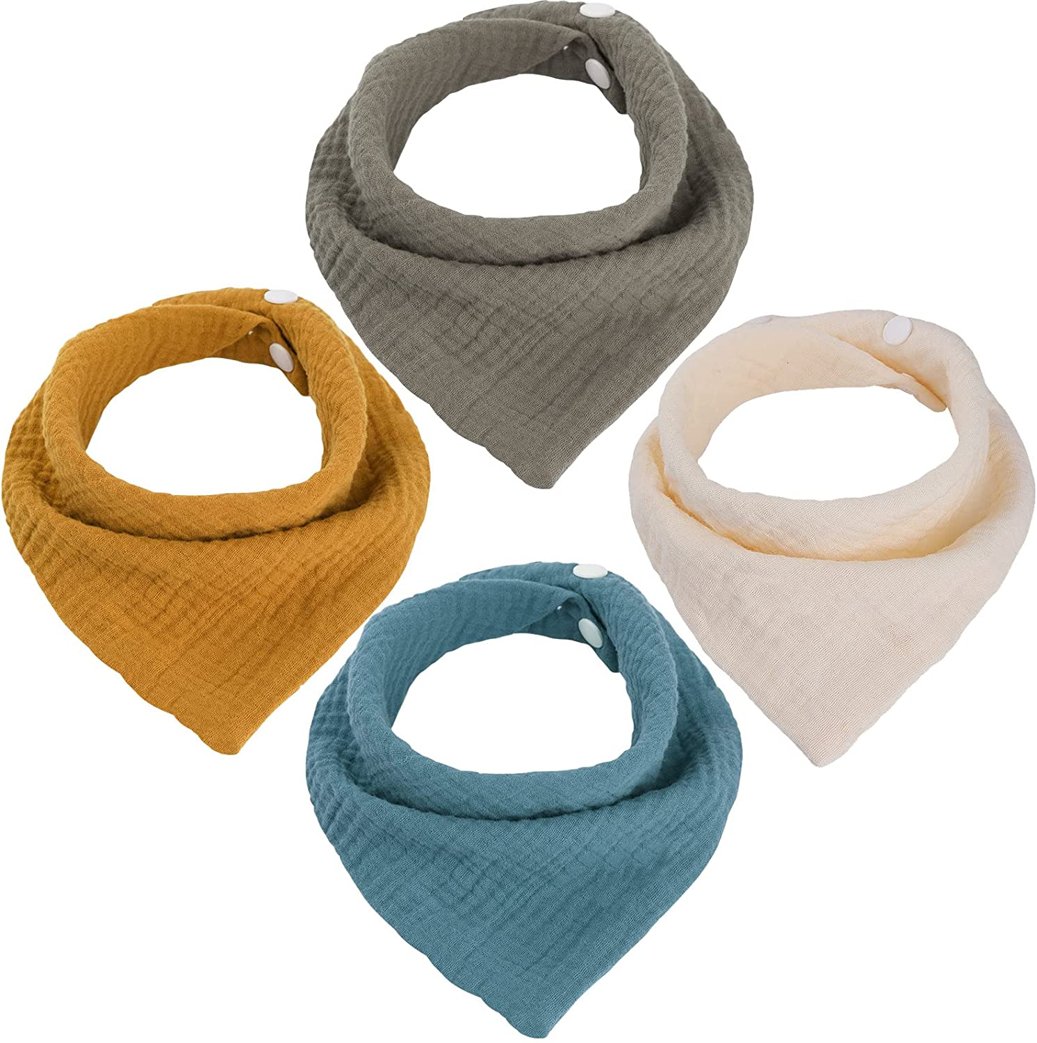 WD&CD Baby Bandana Drool Bib (4 Pack) Adjustable Absorbent Soft Snap Drool Bi... - Picture 9 of 16
