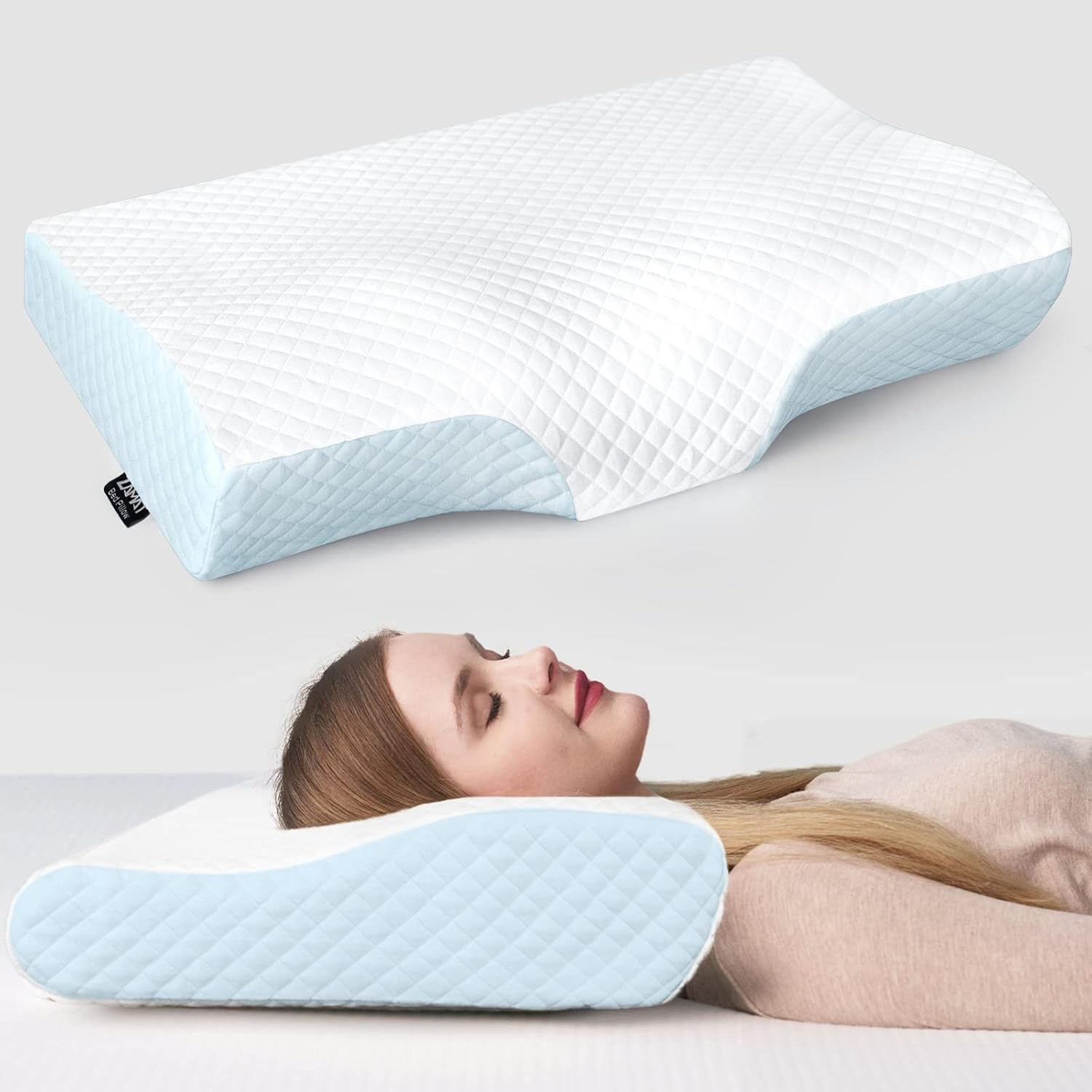 レビュー高評価の商品 Contour Memory Foam Pillow for Neck Pain Relief, Adjustable アウトドア寝具