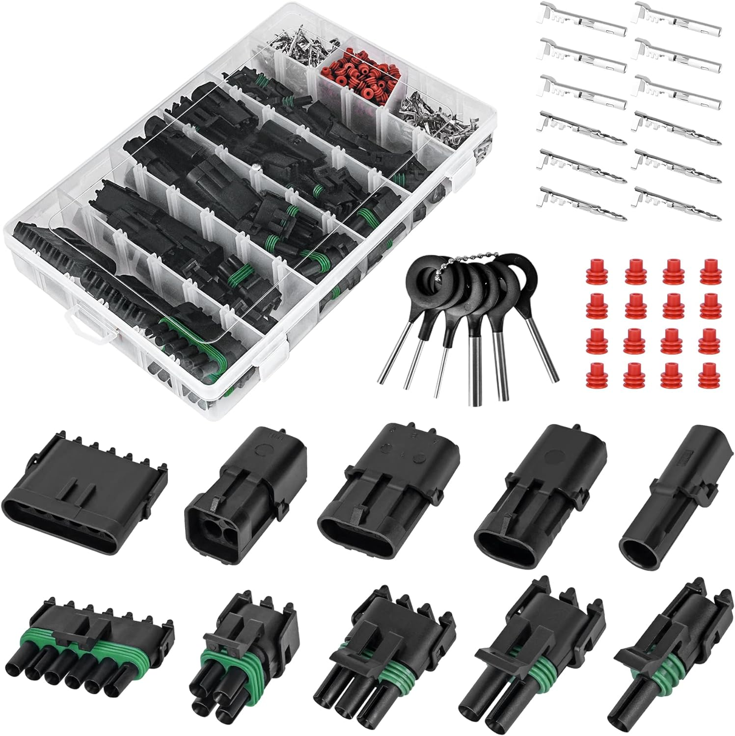 25 juegos 1-4 pines 376PCS Kit de enchufes de conectores de cables eléctricos