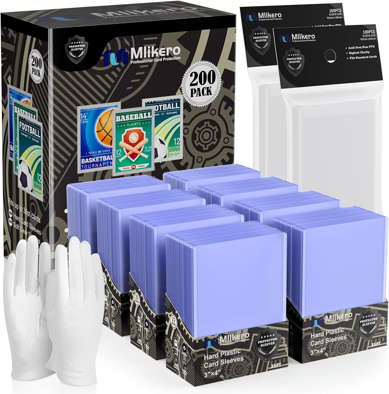 400 Card Sleeves Top Loaders for Cards, 3