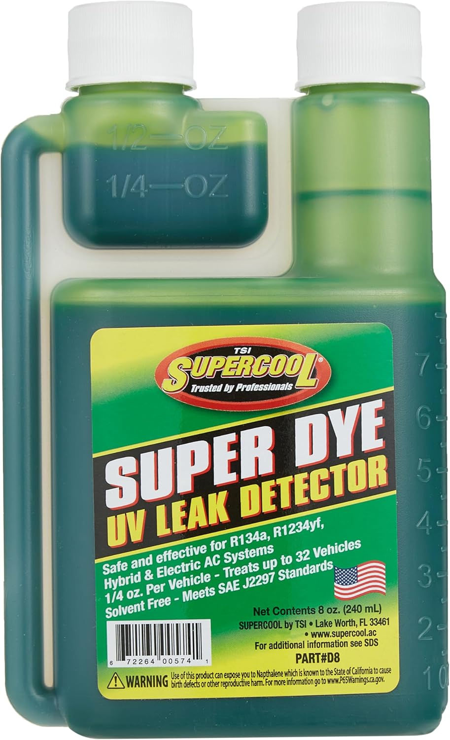 A/C Leak Detection Dye, Green, 8Oz