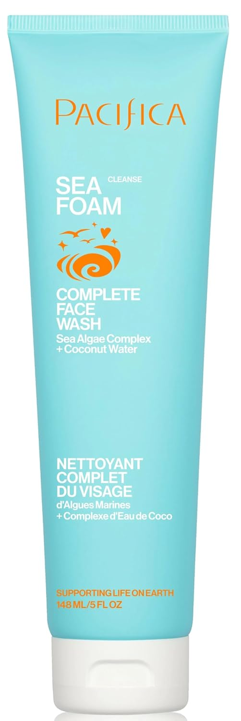Pacifica Beauty Sea Foam Face Cleanser, Daily Gentle Foaming Face Wash, with Coconut Water + Sea Algae Complex, Removes Makeup, for Combination and Oily Skin, Vegan and Cruelty Free, Clean Skin Care
