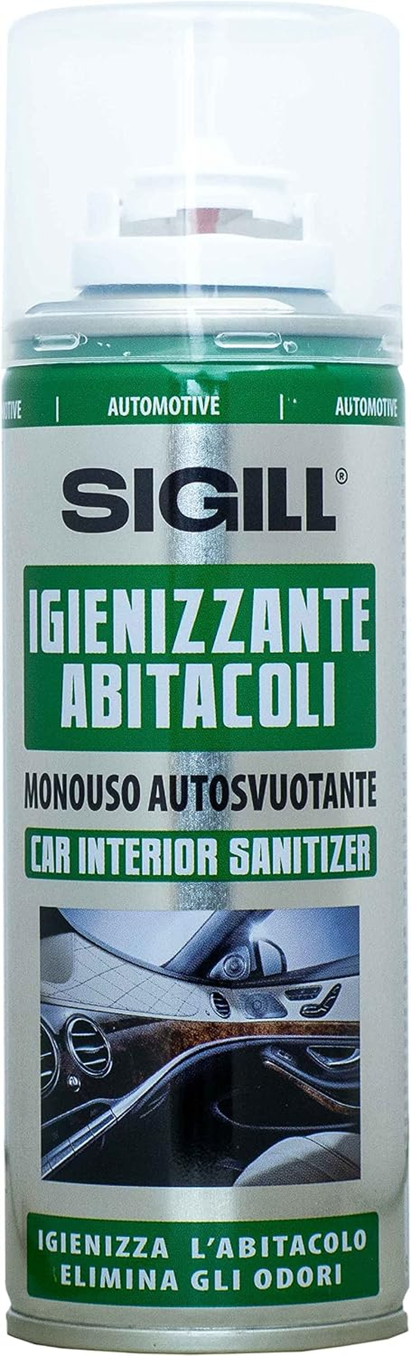 SIGILL, Igienizzante Abitacoli, Prodotto Spray per Il Trattamento Igienizzante Ideale per Sistemi Di Aria Condizionata Di Autovetture E Piccoli Ambienti, Made in Italy, Bombola 200 Ml