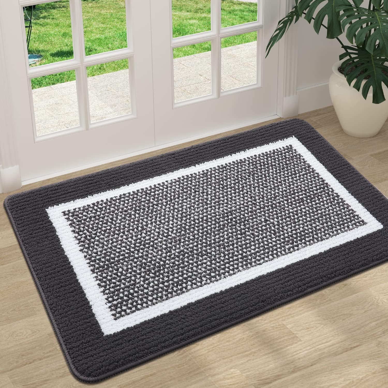 Indoor Door Mat Non-Slip Absorbent Resist Dirt Entrance Mat Sturdy Low-Profile
