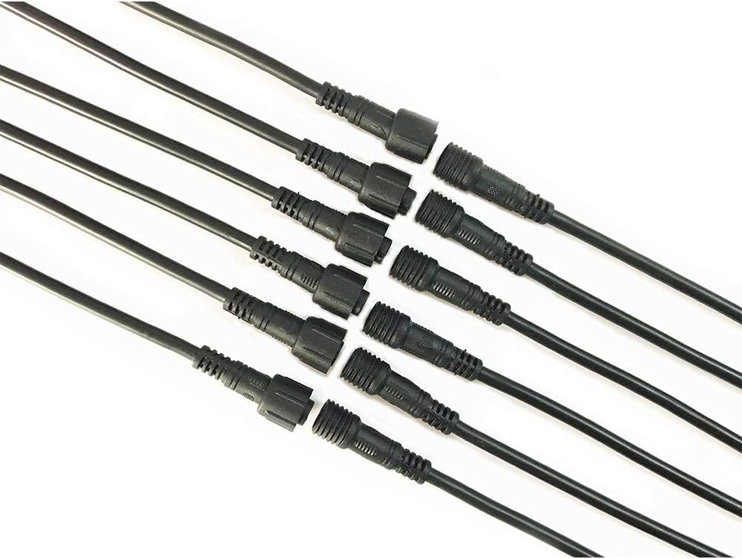 6 Pair Black 4 Pin Waterproof Male Female Connector Cable RGB LED Strip with Rubber,Led RGB Connector，Rgb LED Waterproof Connector Cable，Led 4 Pin Waterproof Connector