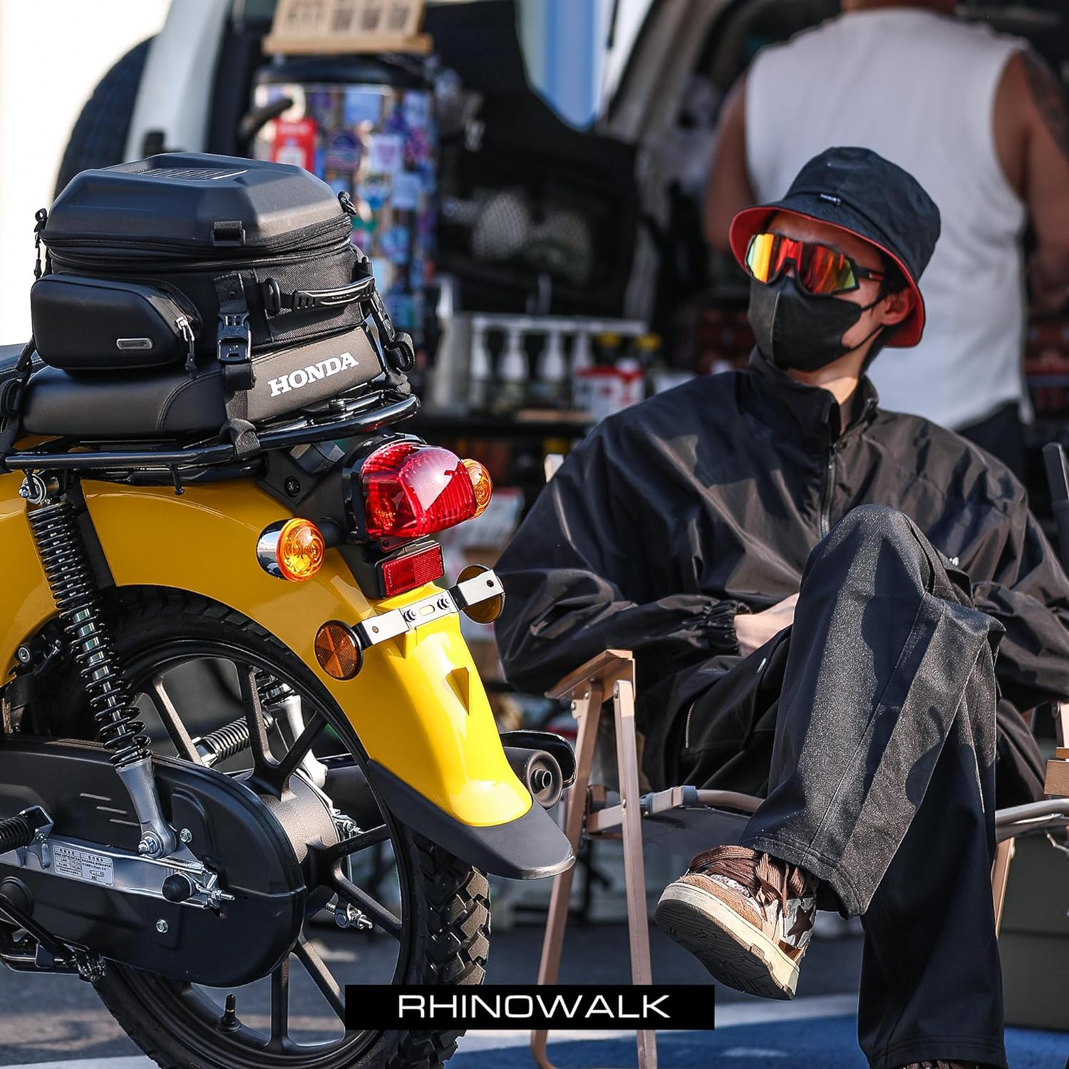 Rhinowalk Motorcycle Tail Bag Rear Seat Bag Hard Shell Waterproof 12-18L Expa... - Picture 8 of 13