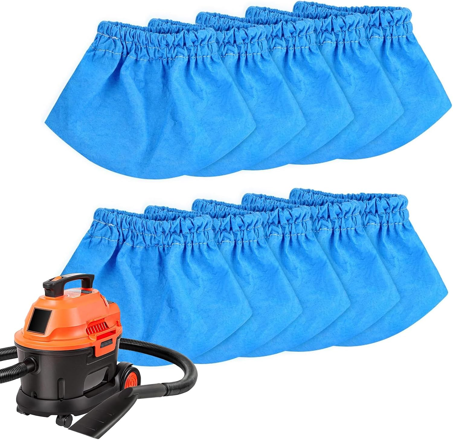 10 Pack VRC2 Cloth Filter Compatible with Vacmaster 1.5 to 3.2 Gallon Wet/Dry Vacuums, Also Fit for Armor All AA155 AA256 AA255