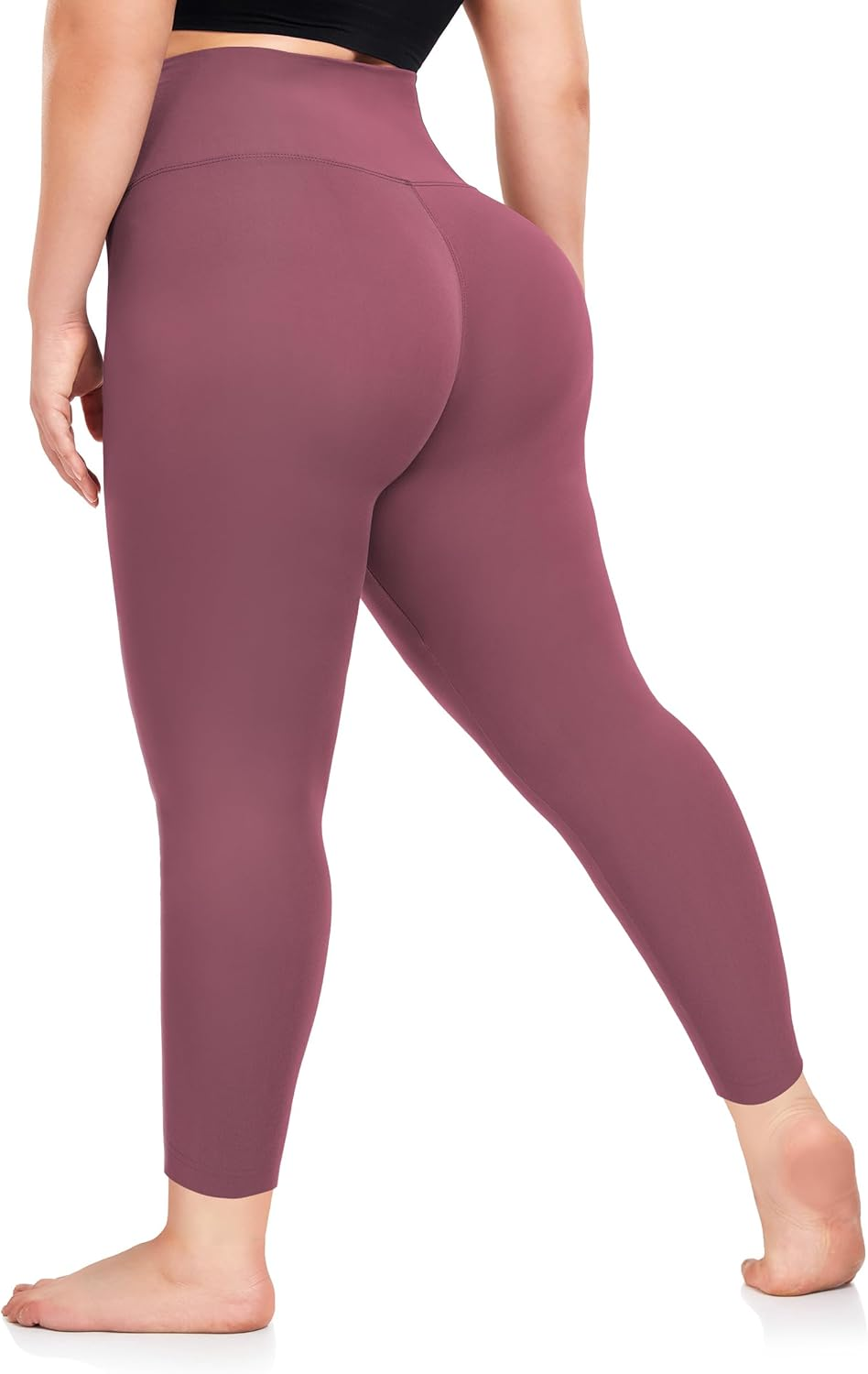 Plus Size Leggings-High Waist Tummy Control XL-4XL Stretchy plus Capris for Women Workout Yoga plus Pants
