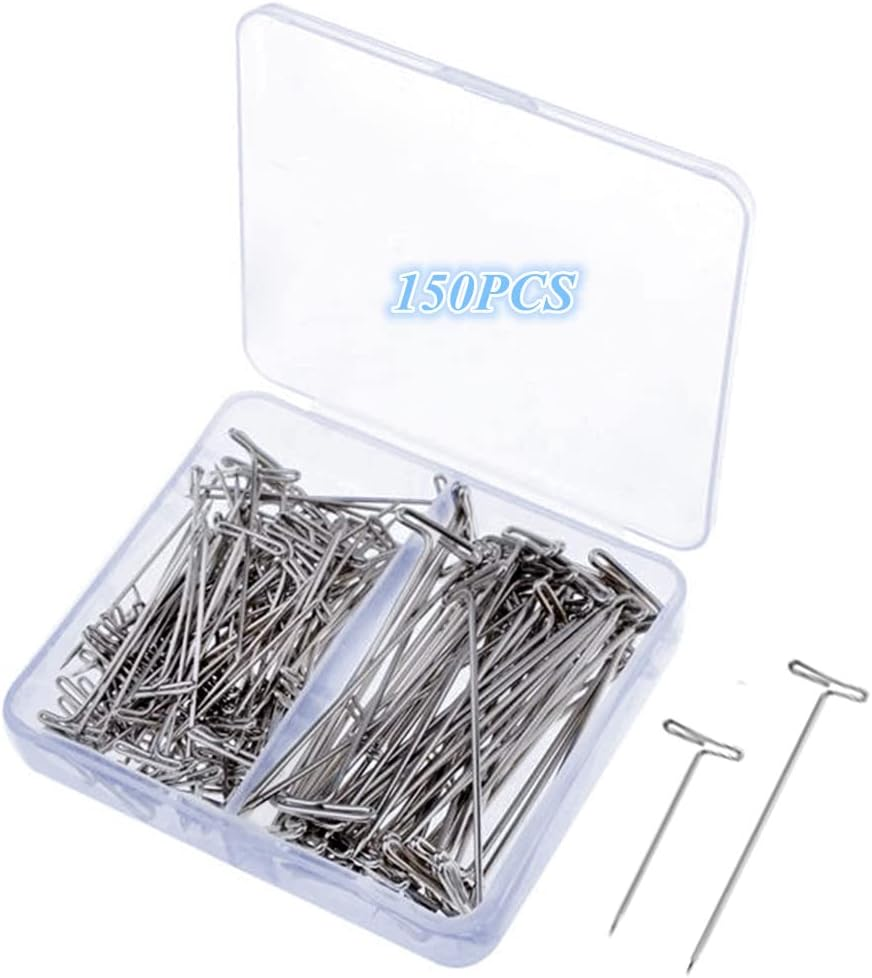 150 pcs T-pins for Blocking Knitting ModellingWig Making and Crafts Stainl...