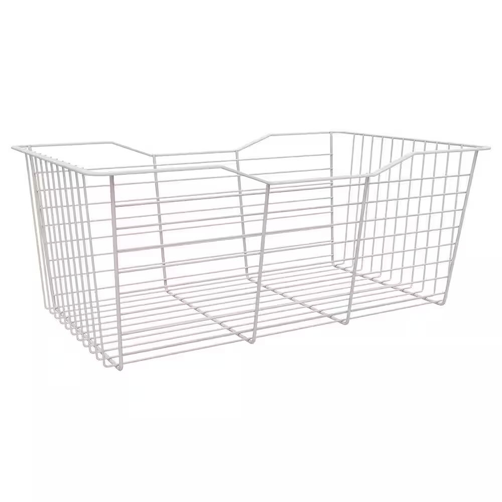 9.5 In. H X 23.25 In. W White Steel 1-Drawer Close Mesh Wire Basket