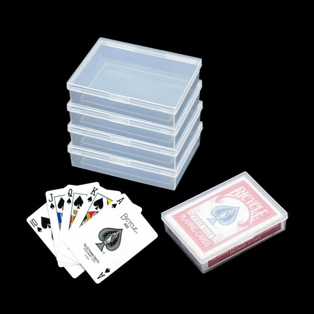 4 Pcs Playing Card Case, Card Holder Organizer,Clear Plastic Deck Box Holders for Game Cards & More