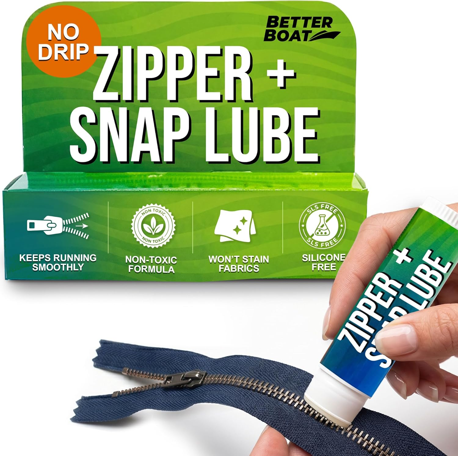 Marine Zipper Lubricant Stick for Boats and Outdoor Equipment
