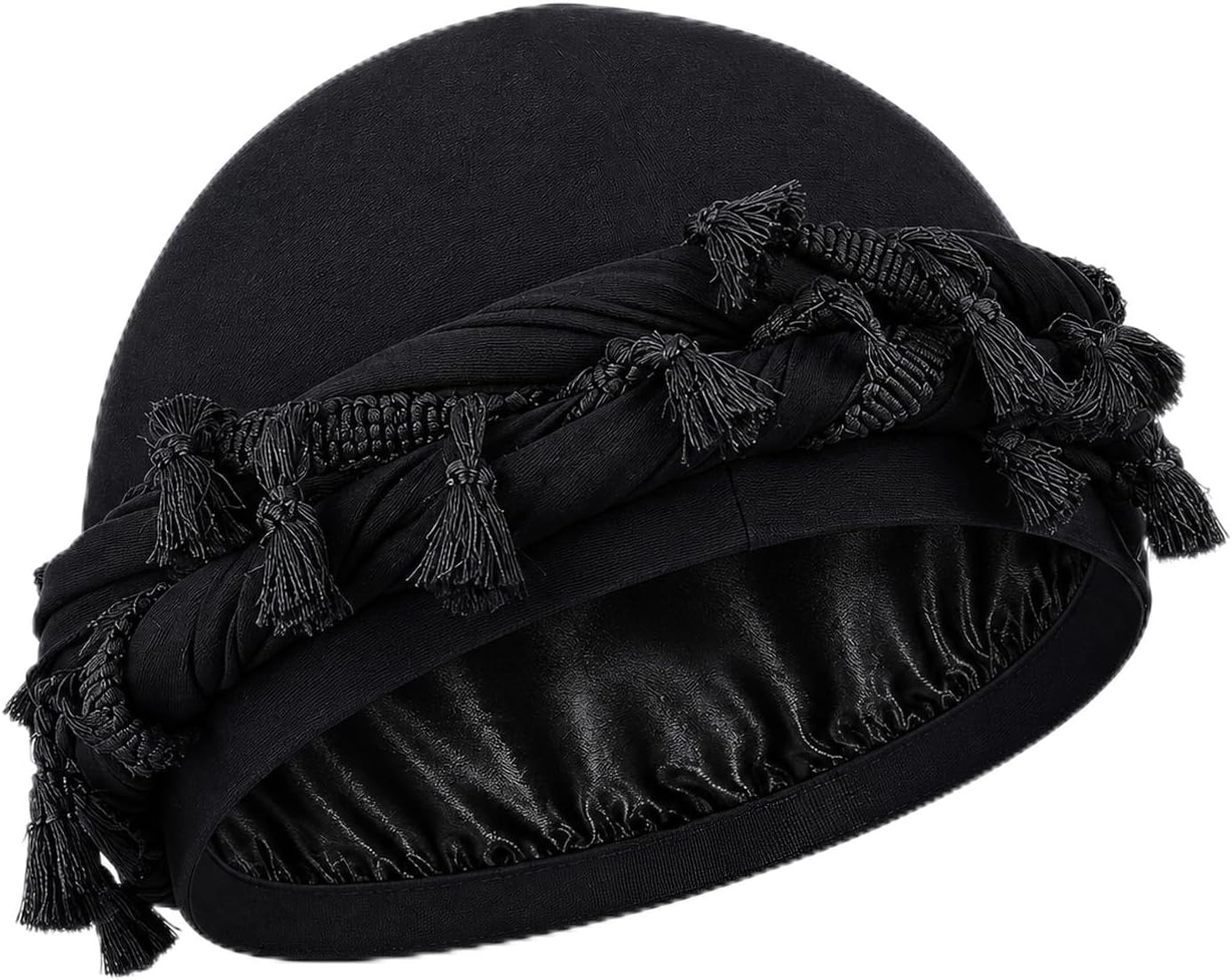 Durag for Braids Satin Lined Turban for Men Women Pre-Tied Tassels Dreadlocks