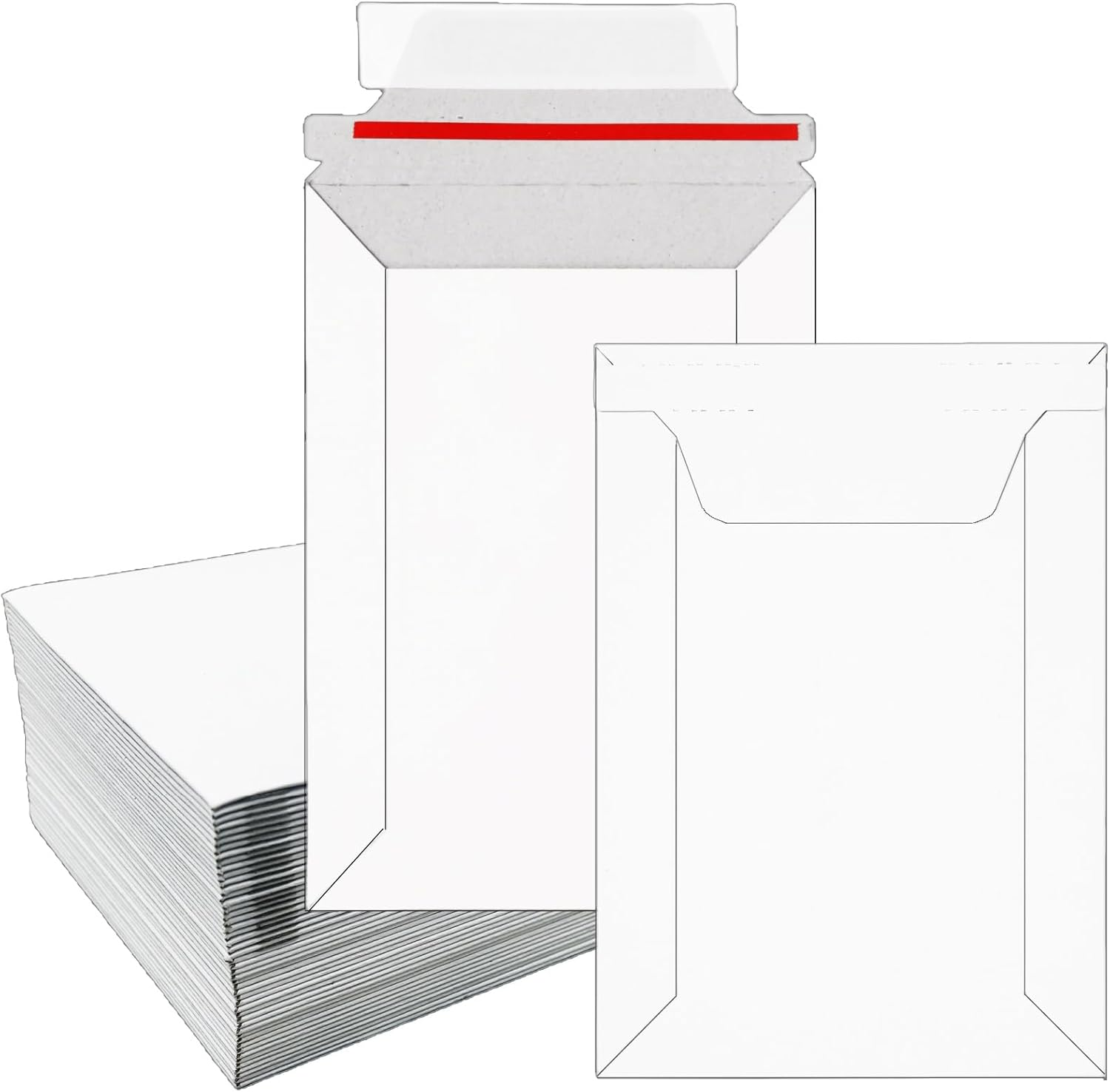 60 Pack Self Seal Rigid Mailers 4 X 6 Envelope, 300 GSM Stay Flat Stiff Envel...