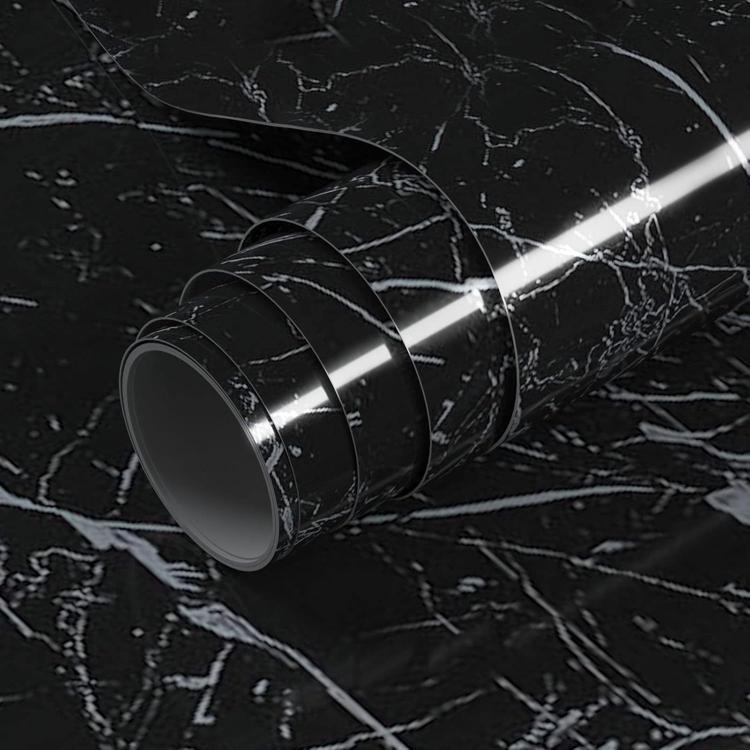 Black Wallpaper Marble Contact Paper for Countertop Cabinet Bathroom Bedroom Vinyl Removable Waterproof Self Adhesive 35 X 196 Inches
