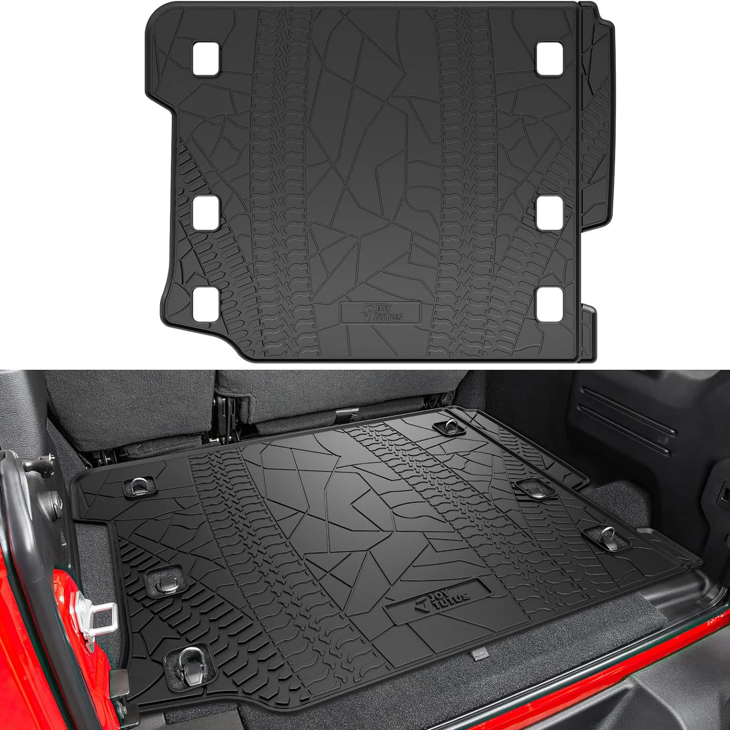 Cargo Mat fits Wrangler JL 4X4 with OEM Subwoofer, All-Weather Guard Trunk Mat Cargo Liners Heavy Duty Waterproof Odorless Durable for Wrangler JL 2018-2023 4 Door - NOT FIT 4XE