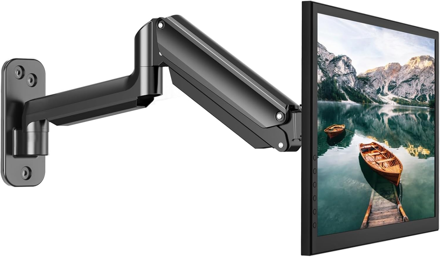 Single Monitor Wall Mount for 13 to 32 Inch Computer Screen,  Monitor Wall Mount Arm Holds up to 17.6Lbs, Height Adjustable Full Motion Wall Monitor Mount-Vesa Mount 75X75,100X100