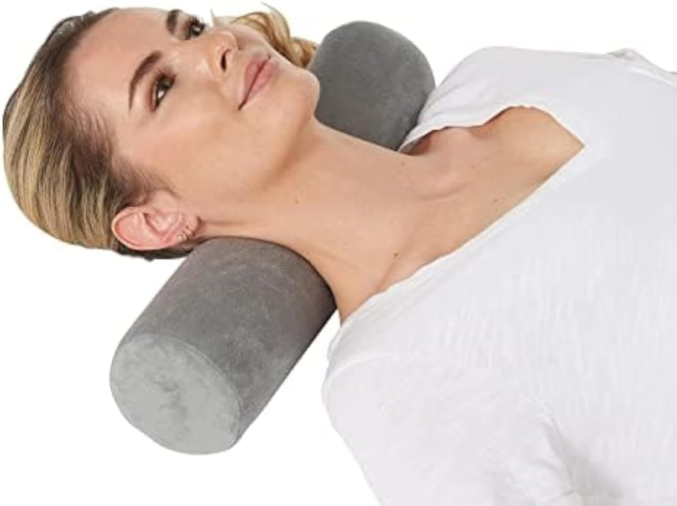 Allsett  Firm Cervical Neck Roll Memory Foam Pillow, Bolster Pillow, round Neck Support for Sleeping | Bolster for Bed, Legs, Back and Yoga