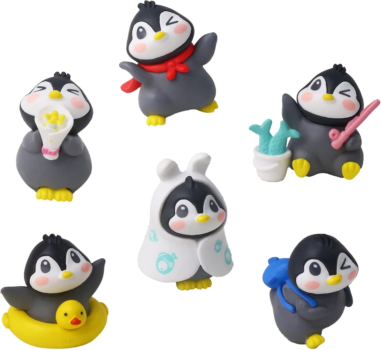 6Pack Mini Cute Penguin Figures Cake Toppers,Lovely Penguin Characters Toys M... - Picture 2 of 15