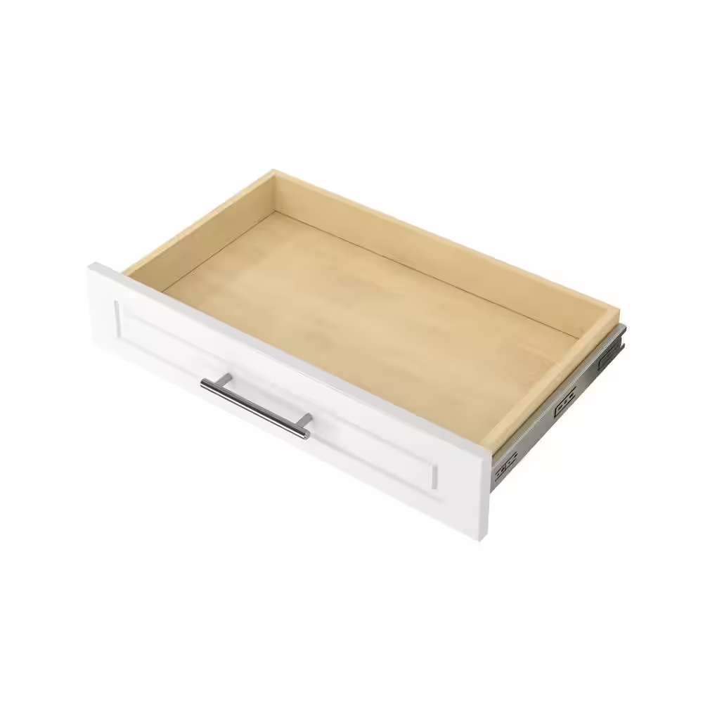 4 In. H X 24 In. W Wood Drawer Kit Modern Raised White