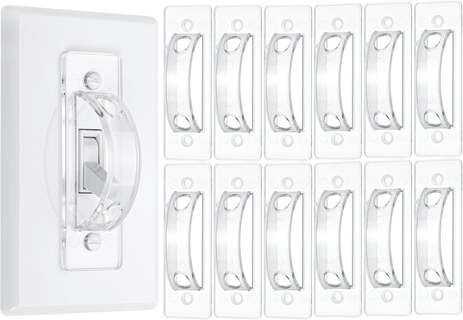 12 Pack Clear Light Switch Guard Cover Toggle Child Proof Switch Blocker