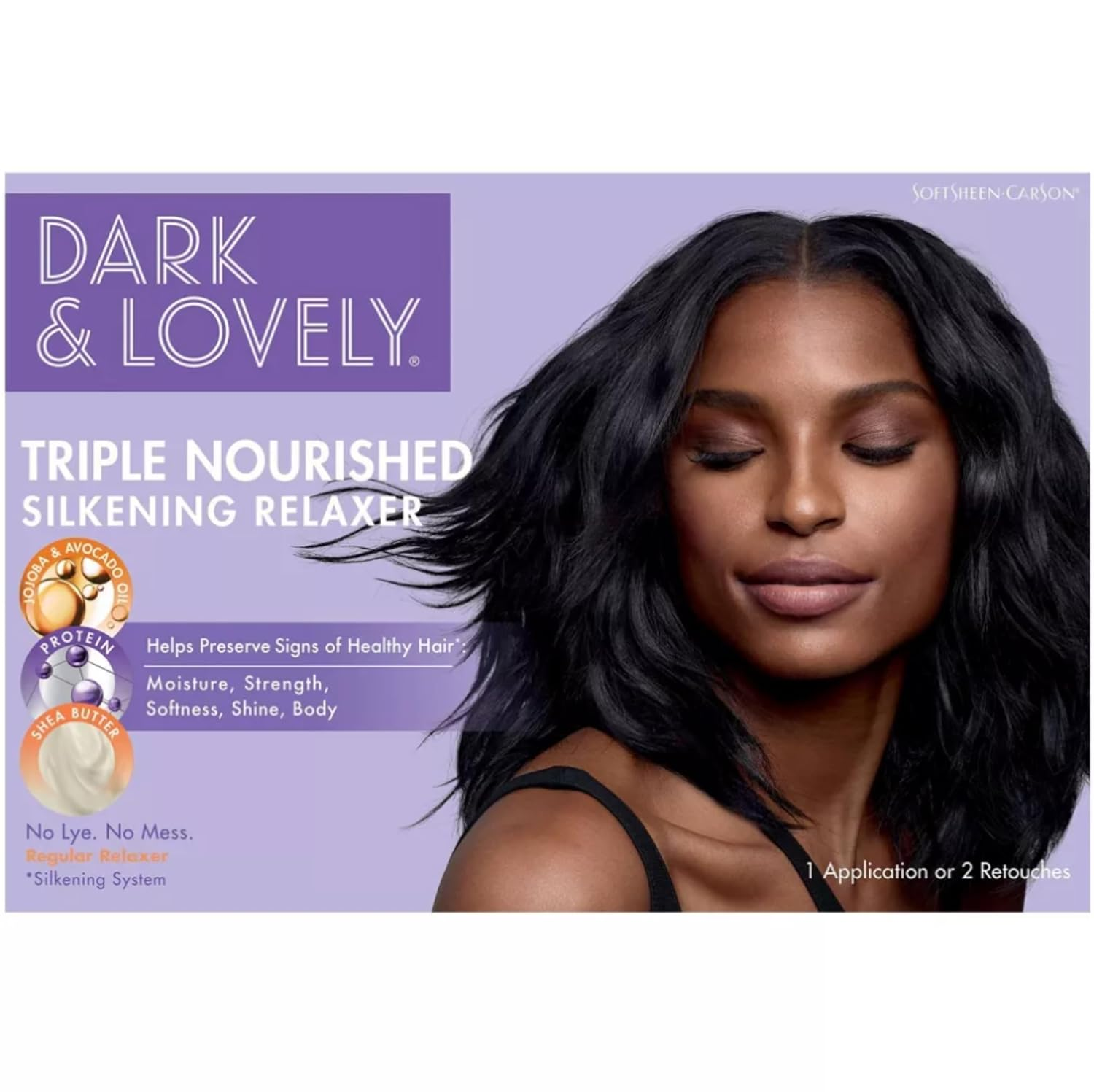 Dark and Lovely Triple Nourished Silkening No-Lye Relaxer with Shea Butter, Regular