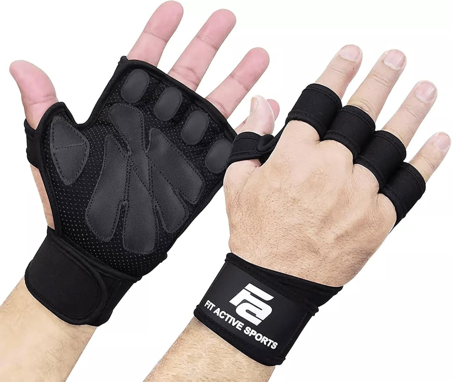 New Ventilated Weight Lifting Workout Gloves with Built-in Wrist Wraps for Men and Women - Great for Gym Fitness, Cross Training, Hand Support & Weightlifting.