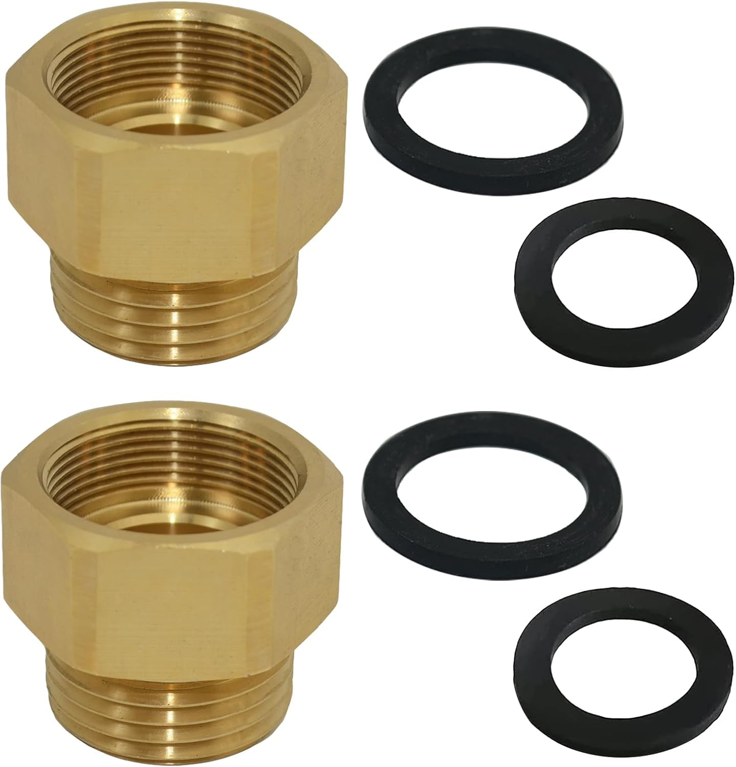 2 Pcs Hose Bib Adapter with Washers 1-1/16