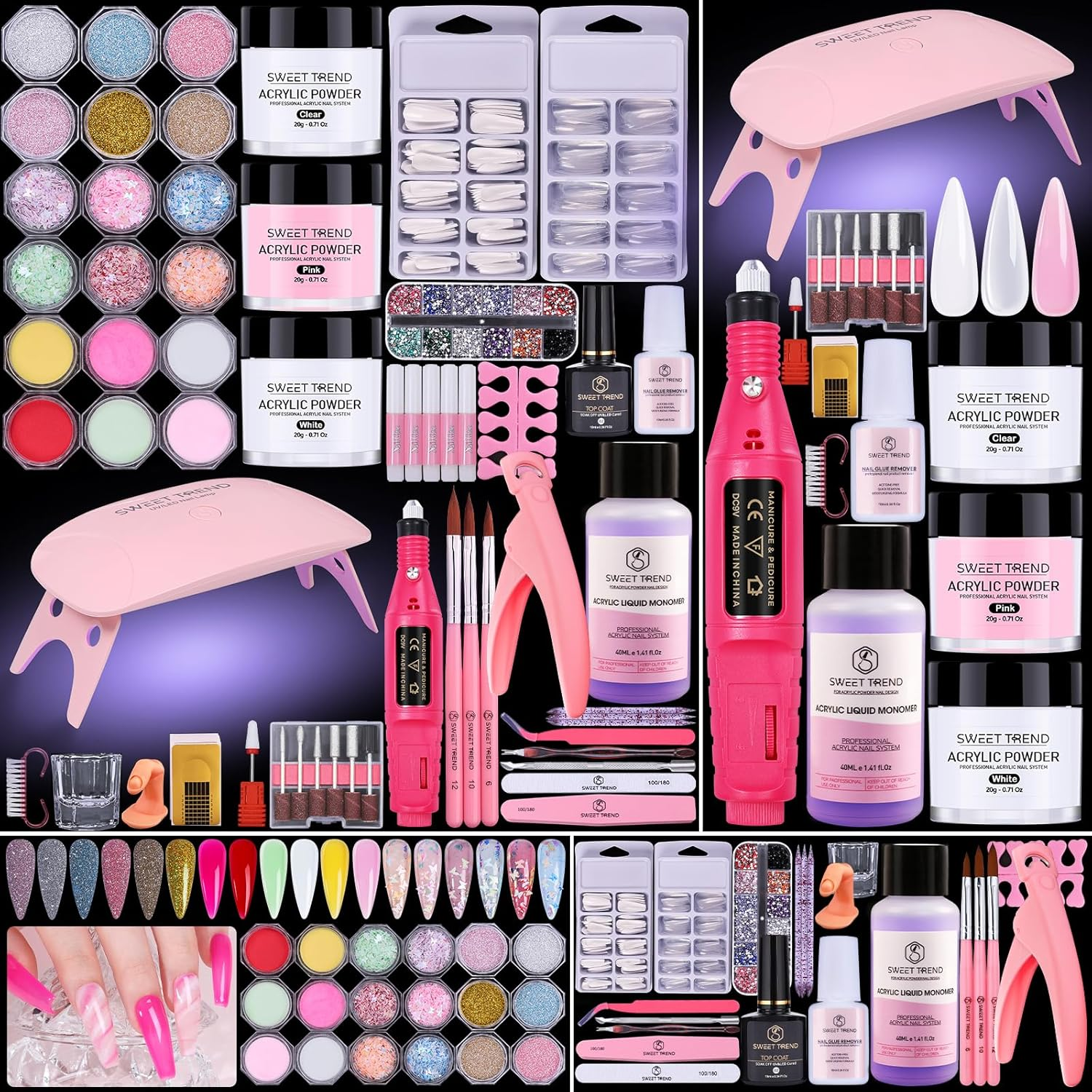 Acrylic Nail Kit for Beginners: Professional Acrylic Powder Set with Everything