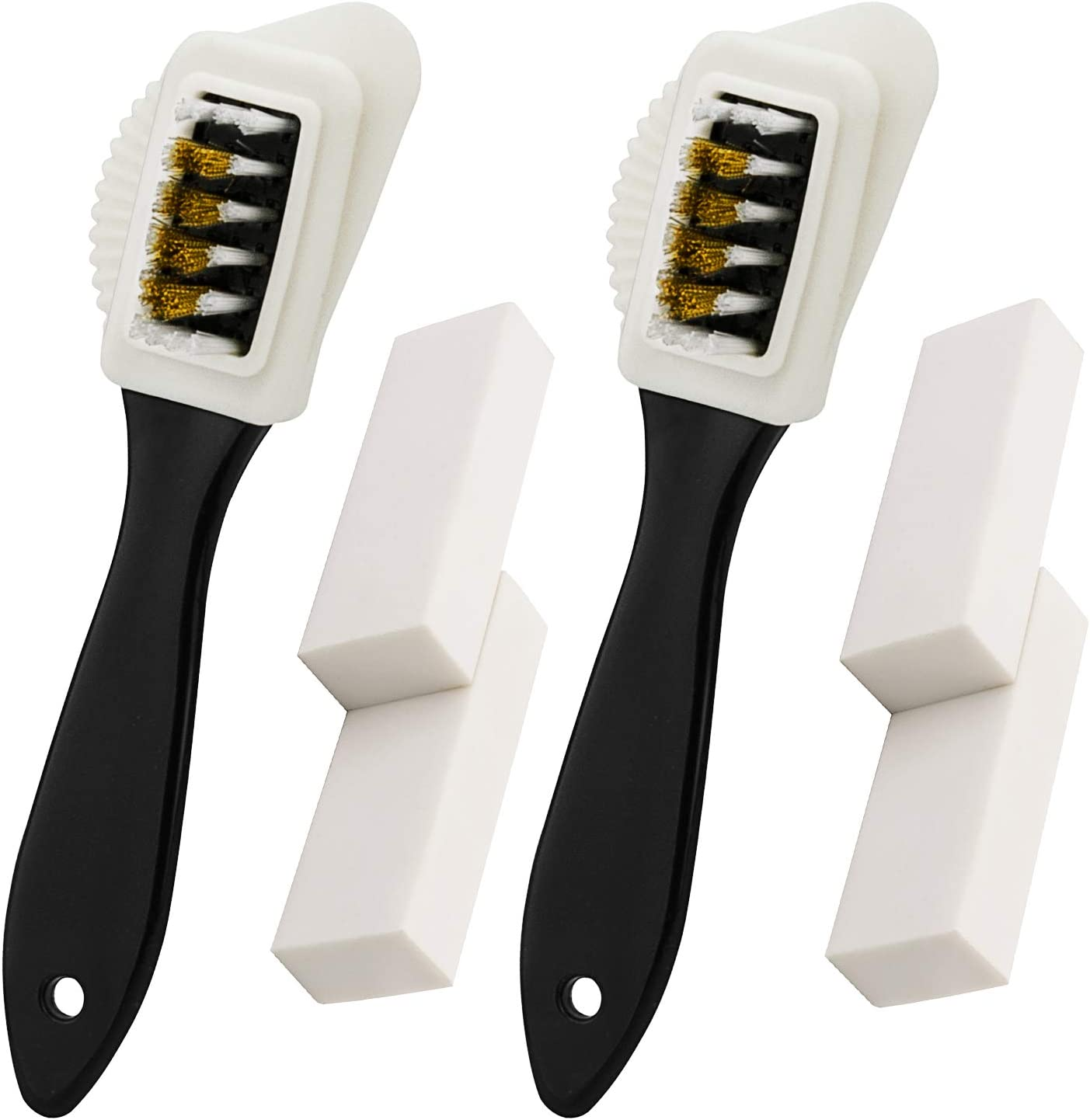 2 Sets of Suede Brush Brush & Nubuck 2 Pieces 4-Way Brush + 4 Eraser, Premium